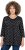 Ulla Popken Flower Print 3/4 Sleeve Tee Black - T-shirt - 