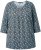 Ulla Popken Graphic Print Pleated 3/4 Sleeve Tee Atlantic Blue - T-shirt - 
