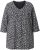 Ulla Popken Snowflake Print 3/4 Sleeve Tee Black - T-shirt - 
