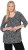 Ulla Popken Snowflake Print 3/4 Sleeve Tee Black - T-shirt - 