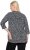 Ulla Popken Snowflake Print 3/4 Sleeve Tee Black - T-shirt - 