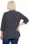 Ulla Popken Gingerbread Print 3/4 Sleeve Tee Navy - T-shirt - 