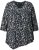 Ulla Popken Ribbon Print 3/4 Sleeve Asymmetric Tee Black - T-shirt stampate da donna - 