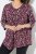 Ulla Popken Ribbon Print 3/4 Sleeve Asymmetric Tee Plum - T-shirt stampate da donna - T-shirt con Stampa da Donna