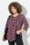 Ulla Popken Ribbon Print 3/4 Sleeve Asymmetric Tee Plum - T-shirt stampate da donna - T-shirt con Stampa da Donna