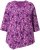 Ulla Popken Ribbon Print 3/4 Sleeve Asymmetric Tee Light Plum - T-shirt stampate da donna - 