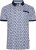 Kam Jeans 5526 AOP Diamond Jersey Polo with Contracts Collar/Cuffs Navy - Polo - Polo Uomo Taglie Forti