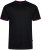 Kam Jeans 5781 Ringer Tee with Shoulder Tape Black - Magliette - Magliette Uomo Taglie Forti