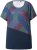 Ulla Popken Quick Drying Geometric Print Short Sleeve Tee Navy Blue - T-shirt stampate da donna - 