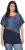 Ulla Popken Quick Drying Geometric Print Short Sleeve Tee Navy Blue - T-shirt stampate da donna - 