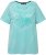 Ulla Popken Palm Tree Embroidered Tee Turquoise Green - T-shirt stampate da donna - 