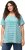 Ulla Popken Palm Tree Embroidered Tee Turquoise Green - T-shirt stampate da donna - 