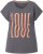 Ulla Popken LOVE Short Sleeve Graphic Tee Graphite Grey - T-shirt stampate da donna - 