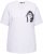 Ulla Popken Embroidered Face Motif Short Sleeve V-Neck Tee Light Grey Melange - T-shirt stampate da donna - 