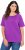 Ulla Popken TRUE Lettering Short Sleeve Tee Purple - T-shirt stampate da donna - 