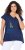 Ulla Popken Half-Sleeve A-line V-Neck Boat Pattern T-Shirt Ink Blue - T-shirt stampate da donna - 