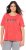 Ulla Popken Easy Short Sleeve Acid Wash Graphic Tee Light Red - T-shirt stampate da donna - 