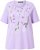 Ulla Popken Metallic Feather Short Sleeve Graphic Tee Lavender - T-shirt stampate da donna - 