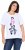 Ulla Popken Flocked Short Sleeve Graphic Tee Snow White - T-shirt stampate da donna - 