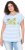 Ulla Popken Striped Short Sleeve Citrus Graphic Tee Light Blue - T-shirt stampate da donna - 