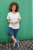 Ulla Popken Embroidered Sunrise Lettering Tee Off-White - T-shirt stampate da donna - 