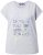 Ulla Popken Long Beach Lettering Cap Sleeve Tee Light Grey Melange - T-shirt stampate da donna - 