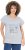 Ulla Popken Long Beach Lettering Cap Sleeve Tee Light Grey Melange - T-shirt stampate da donna - 