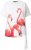 Ulla Popken Flamingo Short Sleeve Graphic Tee Off-White - T-shirt stampate da donna - 
