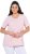 Ulla Popken Cactus Print Short Sleeve V-Neck Tee Pink - T-shirt stampate da donna - 