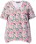 Ulla Popken Half-sleeve A-line V-neck Pointed Hem Animal Pattern T-shirt Snow White - T-shirt stampate da donna - 