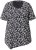 Ulla Popken Bow Print Short Sleeve Pointed Hem Tee Black - T-shirt stampate da donna - 