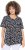 Ulla Popken Bow Print Short Sleeve Pointed Hem Tee Black - T-shirt stampate da donna - 