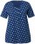 Ulla Popken Tile Print Short Sleeve Pleated Tee Dark Blue - T-shirt stampate da donna - 