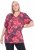 Ulla Popken Quick Drying Flower Print Short Sleeve Tee Dark Cherry - T-shirt stampate da donna - 