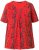 Ulla Popken Letter Print Short Sleeve Tee Red - T-shirt stampate da donna - 