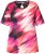 Ulla Popken Cutout Abstract Print Short Sleeve Tee Hibiscus Red - T-shirt stampate da donna - 