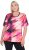 Ulla Popken Cutout Abstract Print Short Sleeve Tee Hibiscus Red - T-shirt stampate da donna - 