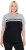 Ulla Popken Nostalgic Escape Performance T-Shirt Black - T-shirt stampate da donna - 