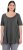 Ulla Popken Essential Front Pleat Tee Graphite Grey - T-shirt - 