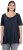 Ulla Popken Essential Front Pleat Tee Navy Blue - T-shirt - 