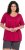 Ulla Popken Essential Front Pleat Tee Dark Raspberry - T-shirt - 
