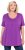 Ulla Popken Essential Front Pleat Tee Purple - T-shirt - 