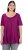 Ulla Popken Essential Front Pleat Tee Berry - T-shirt - 