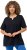 Ulla Popken Essential Notch Neck Stretch Tee Navy Blue - T-shirt - 