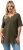 Ulla Popken Essential Notch Neck Stretch Tee Forest Green - T-shirt - 