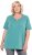Ulla Popken Essential Notch Neck Stretch Tee Pale Green - T-shirt - 