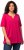 Ulla Popken Essential Notch Neck Stretch Tee Magenta Pink - T-shirt - 