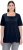 Ulla Popken Essential Square Neck Stretch Tee Navy Blue - T-shirt - 