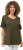 Ulla Popken Double Layer Rounded V-Neck Slim Fit Tee Forest Green - T-shirt - 