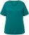 Ulla Popken Double Layer Rounded V-Neck Slim Fit Tee Dark Emerald - T-shirt - 